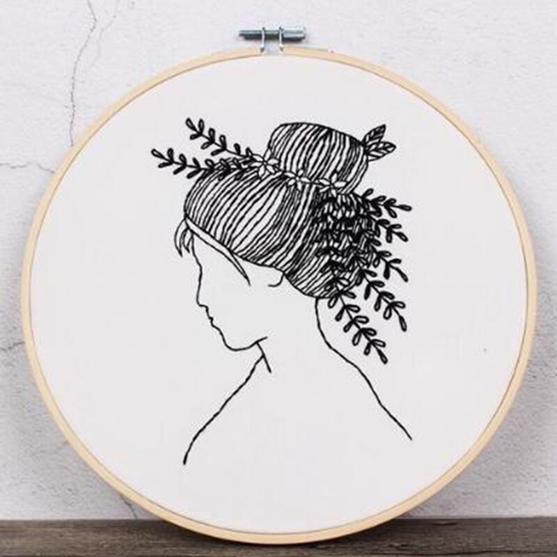 Sketch Simple Embroidery Kit Handmade DIY Fabric Novice European Embroidery Kit Home Decoration: B