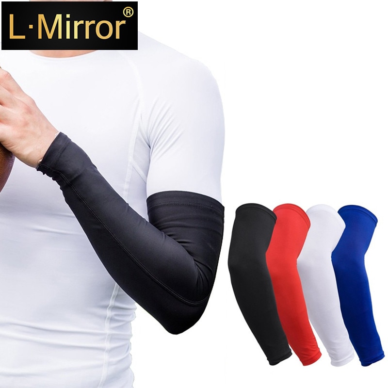 L.Mirror – manchons de bras pour jeunes, 1 pièce, Support de coude à Compression pour filles/garçons/enfants, manchons de sport pour basket-ball