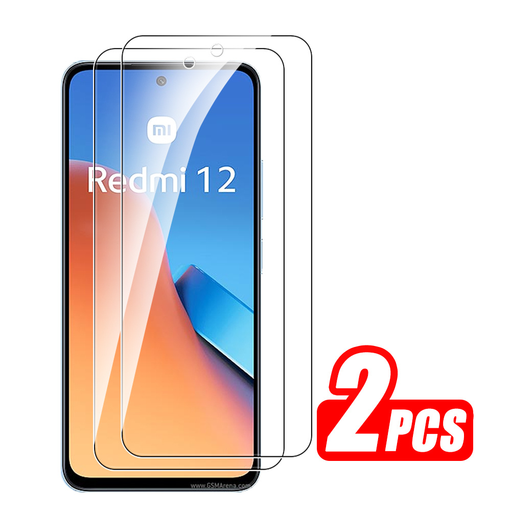 1-4Pcs Full Cover Tempered Glass For Xiaomi Redmi 12 4G Screen Protector Readmi Redmy 12 13 14 15 15C 13C Protective Armor Films: Glazed / Bundle 4