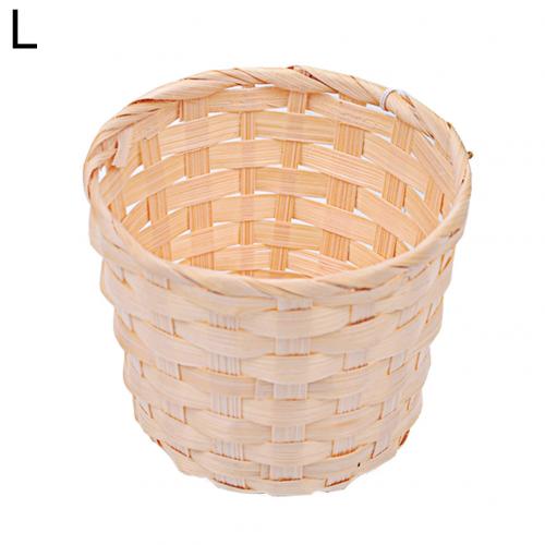 Bambus vævet kurv bh diverse organisator rattan plantekasse desktop container: L