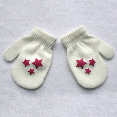 Spring Autumn Kids Dot Star Heart Pattern Mittens Boys Girls Soft Knitting Warm Gloves