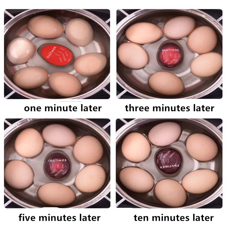 Colour Changing Egg Timer Kitchen Supplies Egg Perfect Eggs Cooking Kitchen Eco-Friendly Resin Egg Timer Red timer tools