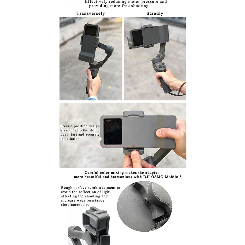 Camera Handheld Adapter Mount Holder for DJI OSMO Mobile 3 Transfer for GoPro 5/6/7 Camera