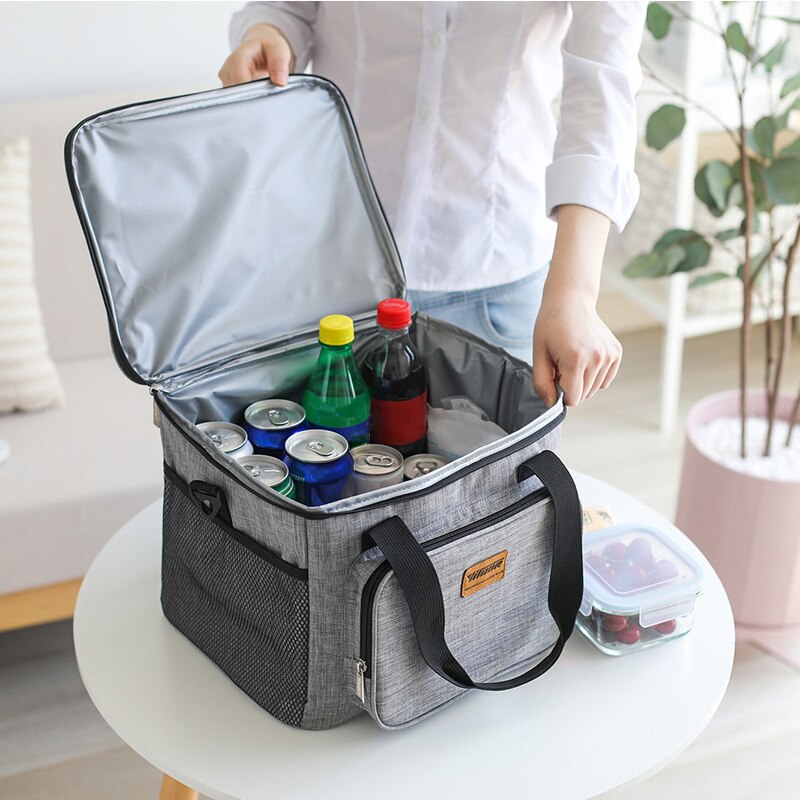 Bolsa de viagem térmica isolada, bolsa de viagem oxford térmica para almoço com refrigeração fresca gelo bolsa de ombro multifuncional para armazenamento de roupas