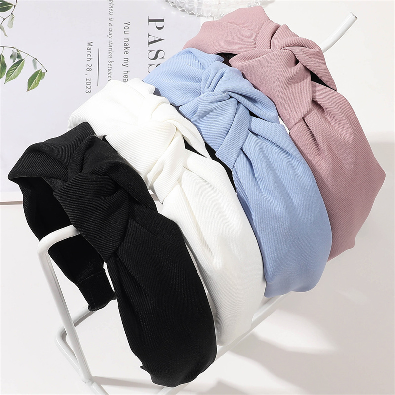 Minimalistische dameshoofdbanden Effen keperstof Geknoopte haarbanden voor dames Meisjes Casual winkelen Reizen Hoofddekselaccessoires