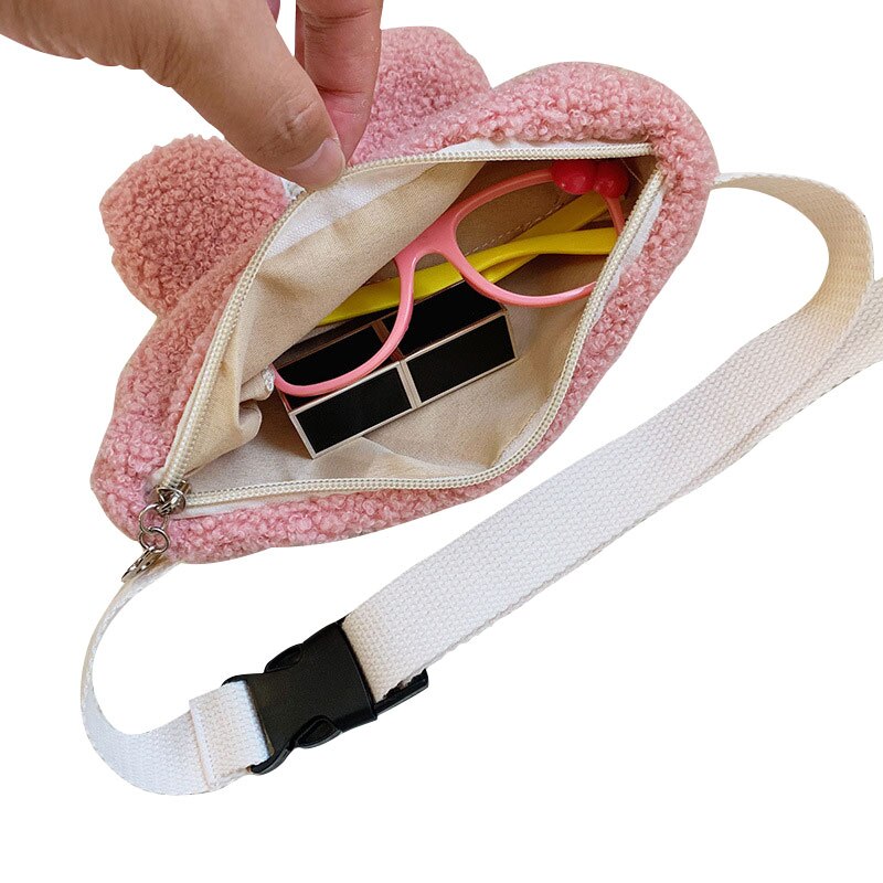 Børns lille taljetaske plys brysttaske til drenge og piger enkel skuldertaske taljepakker snydetasker