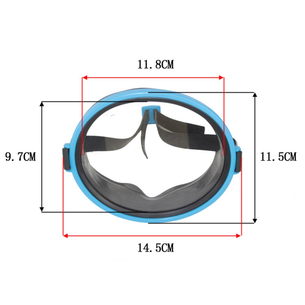 1 pc dykkermaske vandtæt hd-glas svømmebrille pe plastramme svømningsmaske anti-tåge dykbrille (blå)