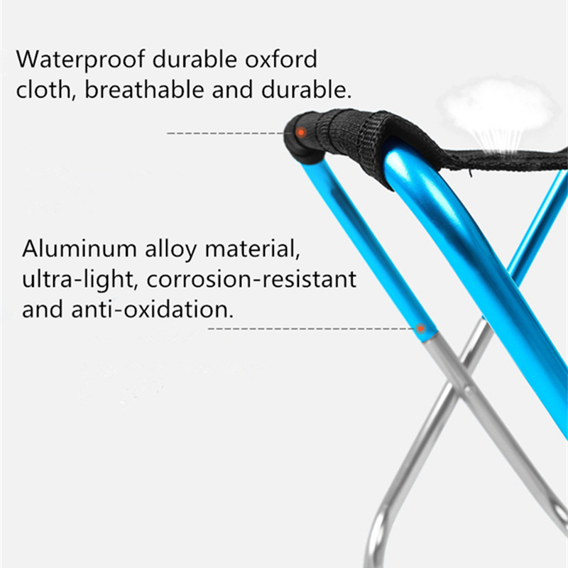 Outdoor Folding Chair, Portable Foldable Ultralight Aluminum Ideal Camping Travel Stool Fold Up Fishing Stool