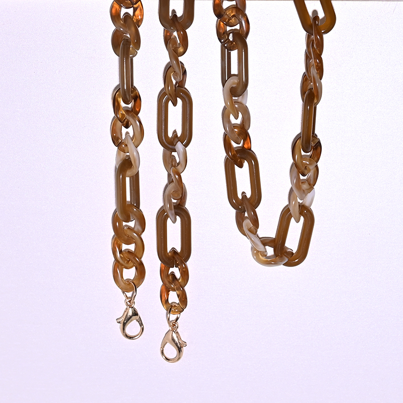Nieuw acryl lenzenvloeistof ketting lanyard trendy zonnebril leesbril ketting bril accessoires MAAN GIRL: MULTI