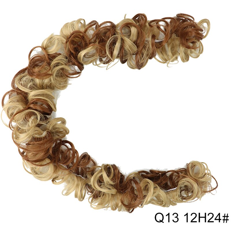 Elastic Rubber Band Curly Chignon Updo Cover Hair Bun Chignon Hair Synthetic Hairpiece Twining Ponytail Hair Extensions: Q13-12H24