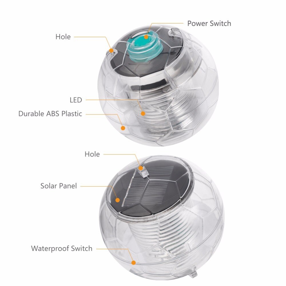 Undervattensbelysning för hempooler vattentät  ip65 ledd solenergi flera färgbytande vattendriftlampa flytande ljus