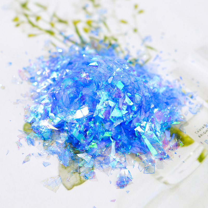 Opalizujące brokatowe cekiny płatki kolorowe fluorescencyjne przycisk do papieru żywica epoksydowa akcesoria do Manicure dla majsterkowiczów PR sprzedaż: Sapphire