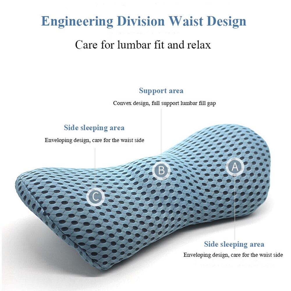 Slow Rebound Memory Cotton Physiotherapy Lumbar Pillow Multi-Functional Waist Cushions on Chair Seat Car Orthopedic Pillow Mat