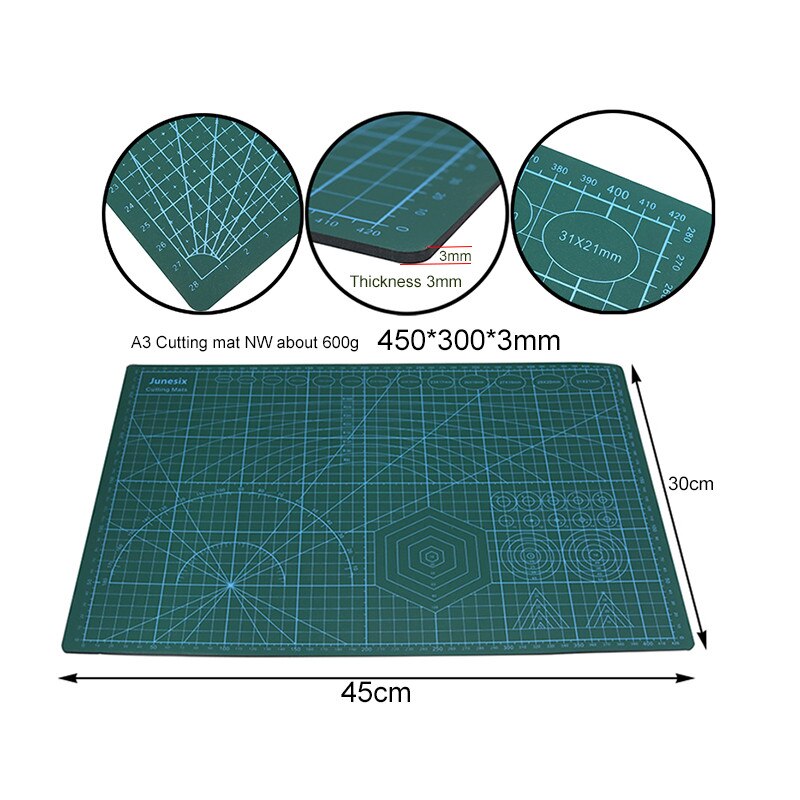Cutting mat A3 430 * 280 * 3mm Flexible Enough Large Model Cutting Knife Pad Effectively Meet Your Use self healing cutting mat: Default Title
