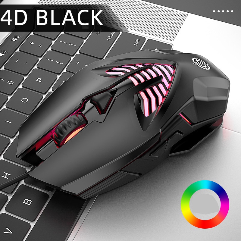 Viper Q1 Competitive Game Mouse 6d Electroplating Metal Water-Cooled Light Effect Macro Programming USB Wired Mouse: 4 Key Black