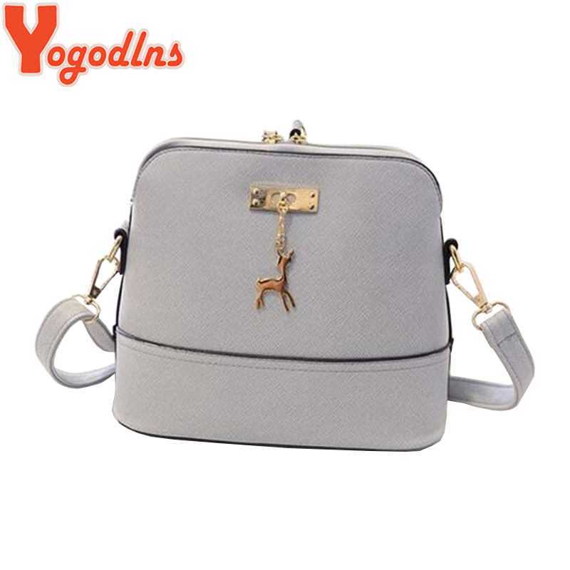 Yogodlns Vintage Nubuck Leer Vrouwen Tassen Mode Kleine Shell Tas Met Herten Speelgoed Vrouwen Schoudertas Winter Casual Crossbody Tas