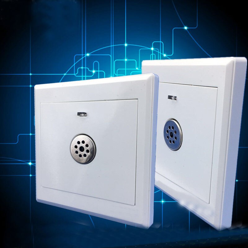 Interrupteur mural tactile Intelligent à commande par lumière acoustique, de luxe, blanc, à Induction sonore, pour couloir d&#39;ingénierie