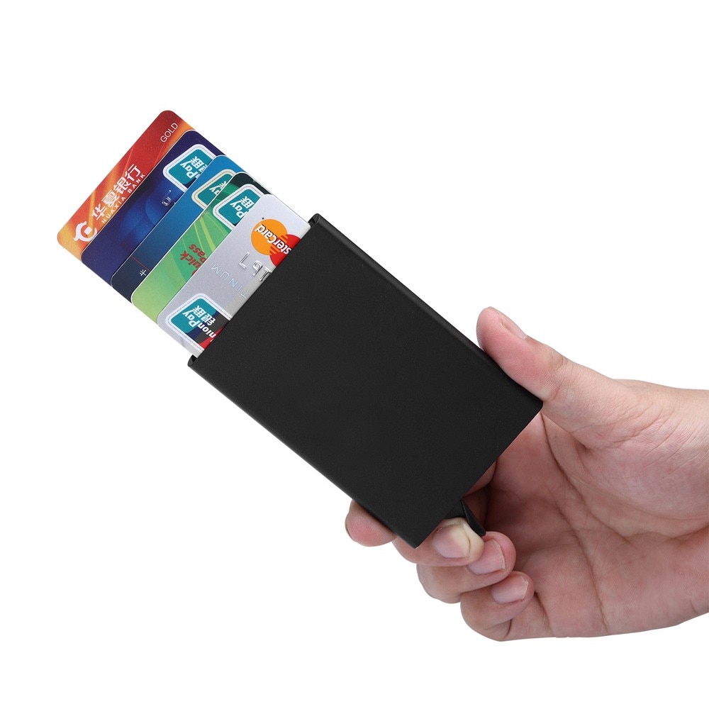 Aluminum bank card package credit card wallet rfid shield card set card box document package metal wallet