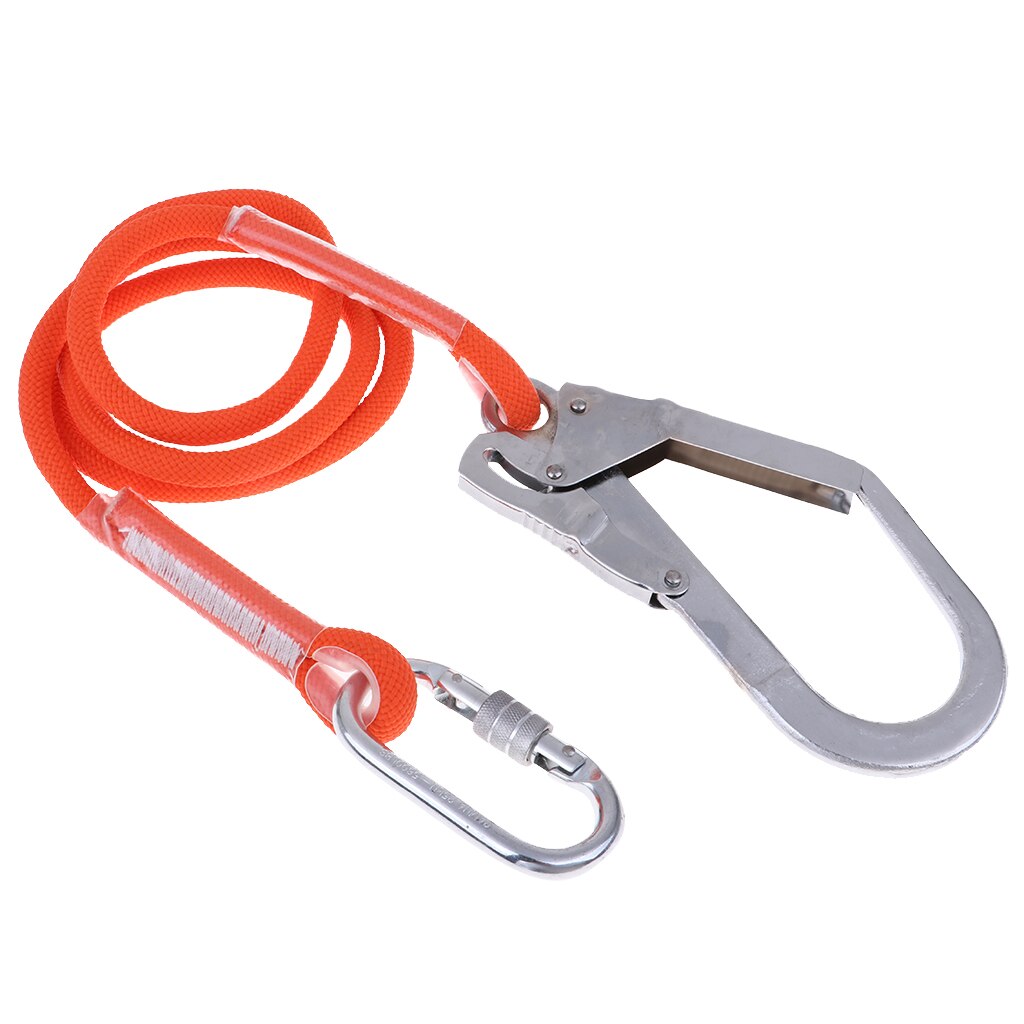 Safety Lanyard Outdoor Climbing Harness Belt Fall Protection Rope with Carabiners Single / Dual Leg Outdoor Climbing Accessories: 1.6m L