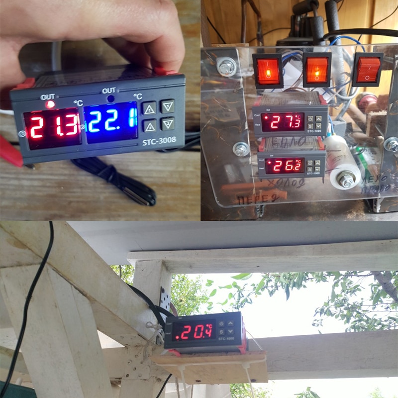 STC-1000/3008 Dual Digital Temperature Controller Two Relay Output 12V 24V 220V Thermoregulator Thermostat With Heater Cooler