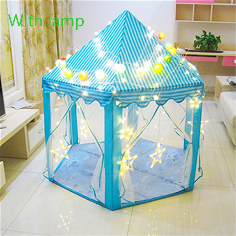 Play House Game Tent Toys Ball Pit Pool Portable Foldable Princess Folding Tent Castle Tents Toy For Kids Children Girl: lamp B