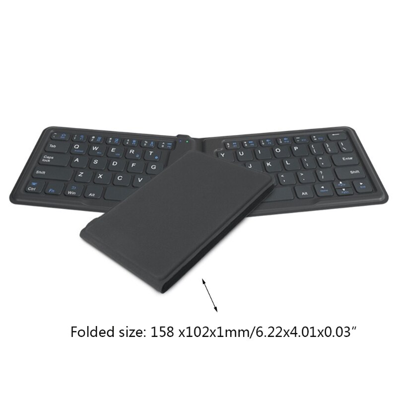 Universal Foldable Keyboard 2-Fold Ultra-Thin Portable Wireless Keyboard BT-compatible for three-system Phone PC