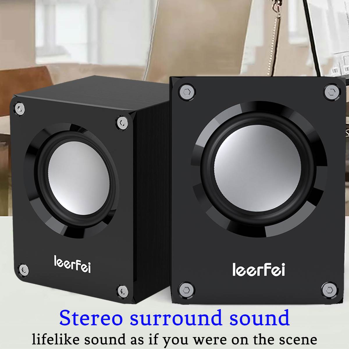 K-1061 Computer Speakers with Subwoofer For PC Desktop Computer Laptop Home Theater System USB Wired SoundBox Loudspeakers