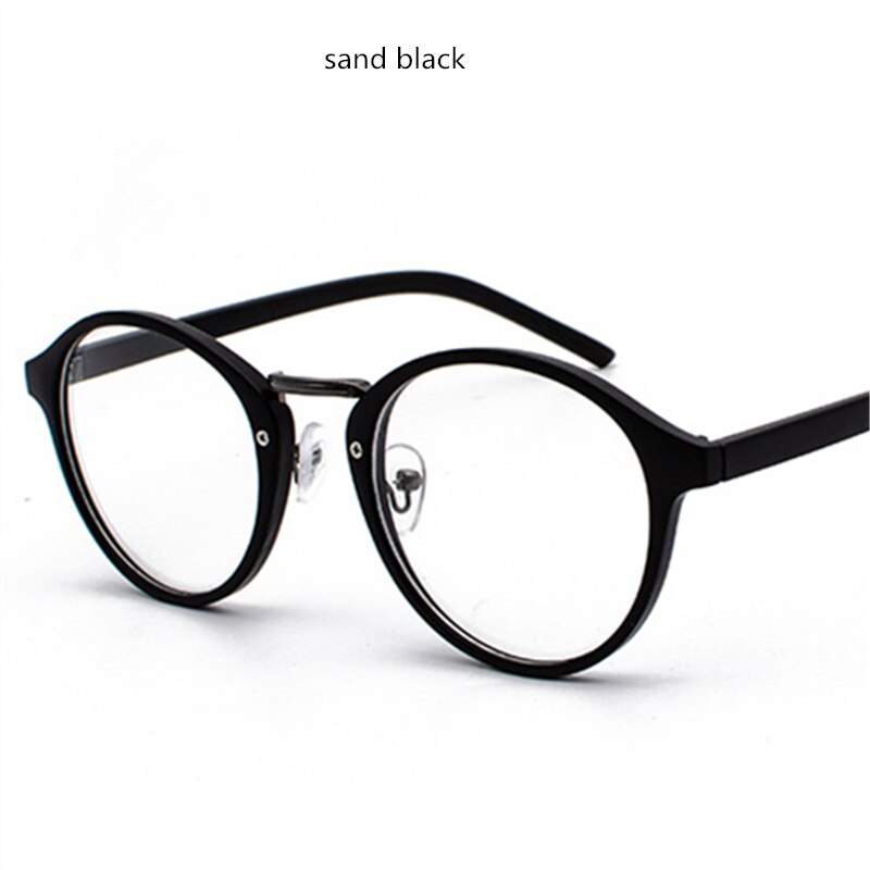 YOOSKE Transparent Round Glasses Clear Frame Women Spectacle Myopia glasses Men Eyeglasses Frame Nerd Optical Frames: sand black