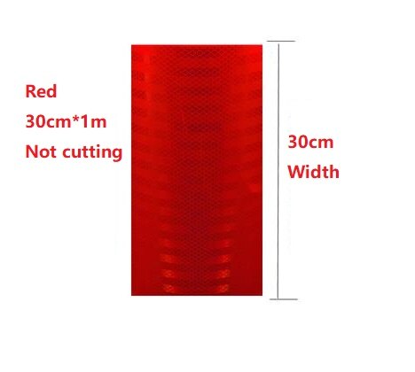 30/40CM Width Super Grade Yellow/ White Reflective PET Sheeting Road Traffic Warning Sign Strong Viscosity Sticker: 30CM Red