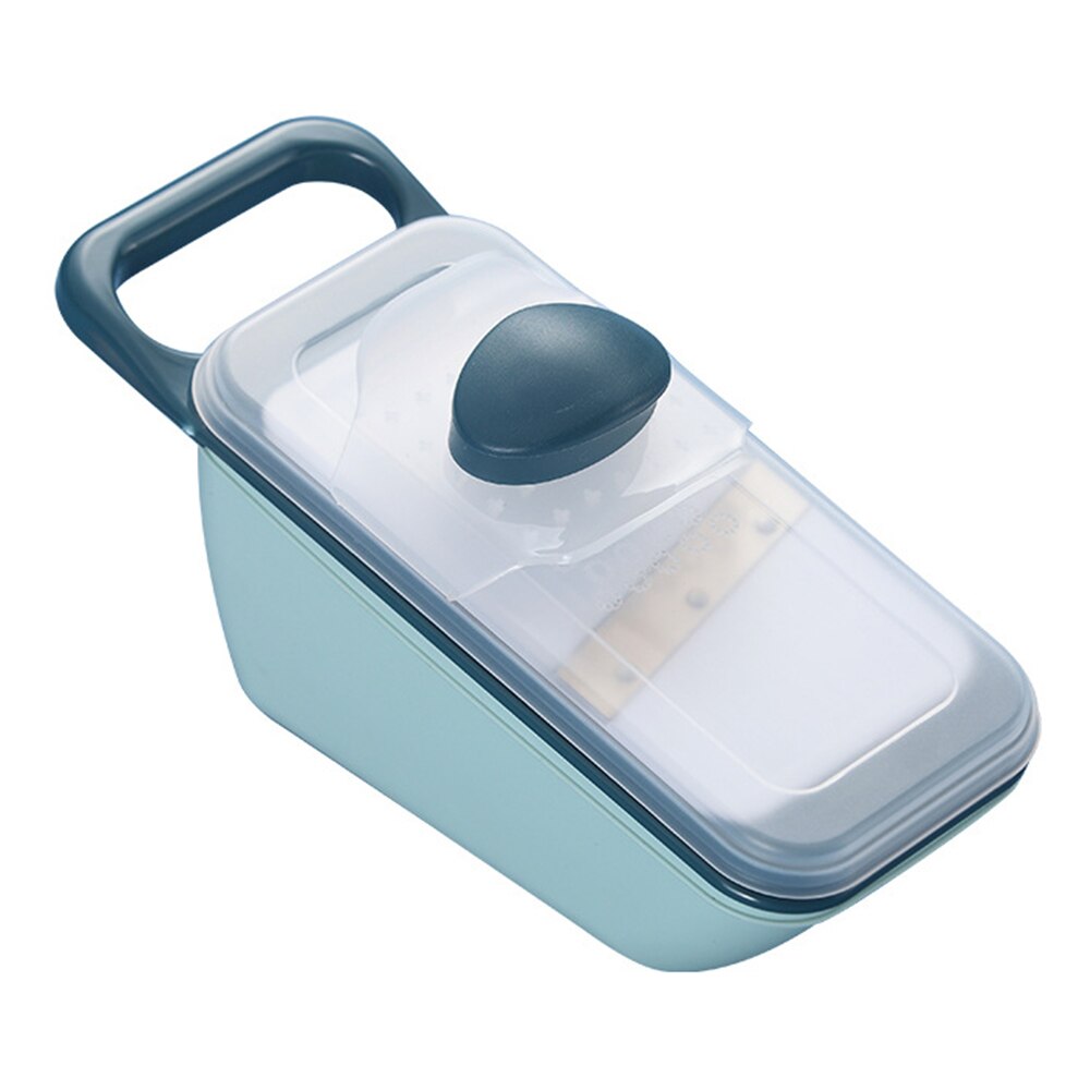 Multifunctionele groentesnijder, rasp, fruitsnijder, aardappelschiller, wortelrasp, keukenaccessoires, mand, groentesnijder: Lichtblauw