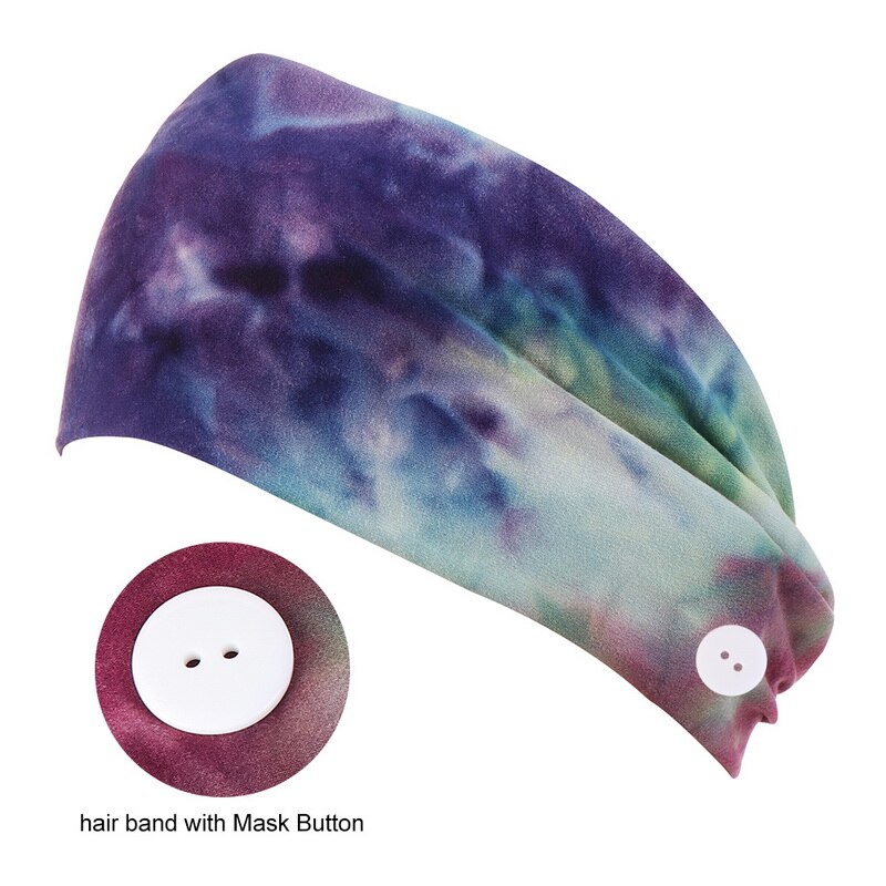 Vrouwen Geknoopt Hoofdband Kleurrijke Afdrukken Brede Stretch Tulband Koreaanse Tie Dye Sjaal Accessoires Mode Haarband Voor Meisje
