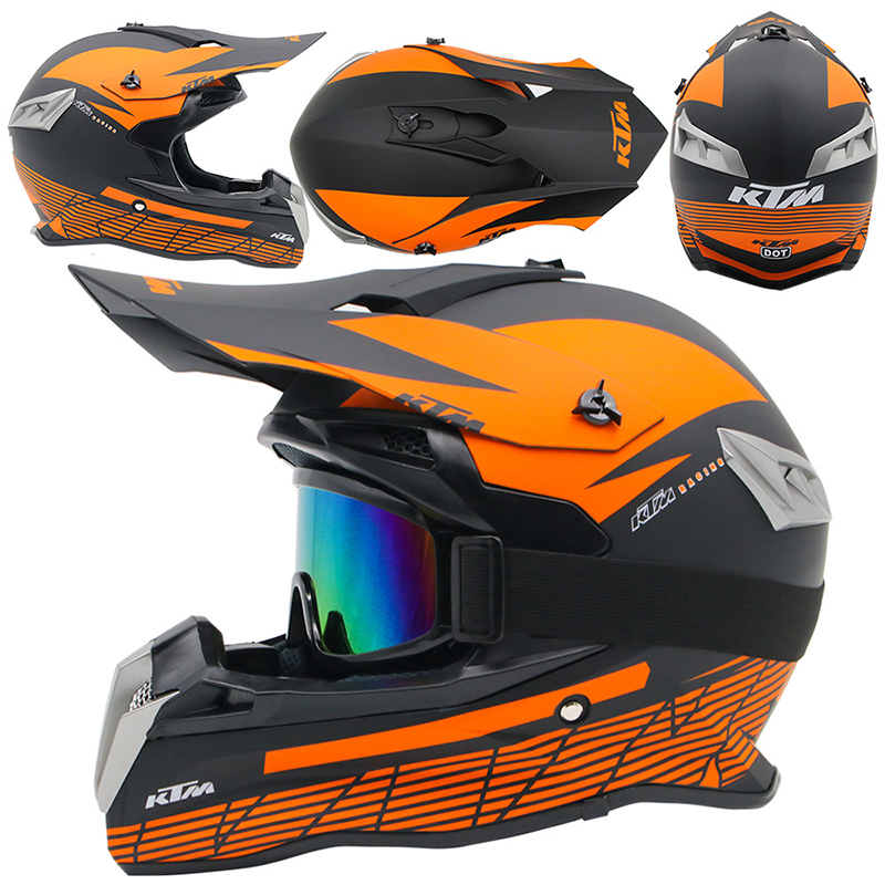 Off Road Motorcycle Helmet Motocross Downhill Casco Motorbike Enduro Casque Capacete De Moto Adult Men Women Mountain Dirt Bike: Black KTM / M