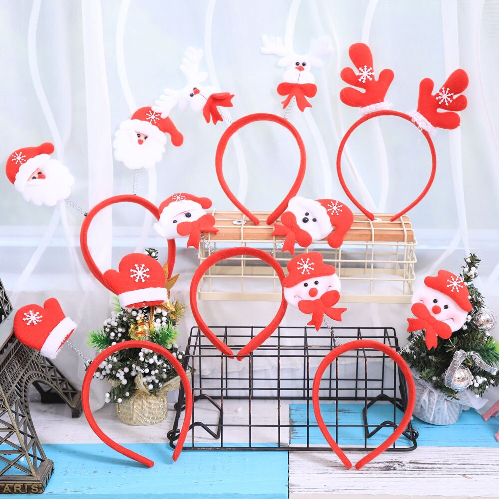 Kerstman Sneeuwpop Hoofd Kerst Gewei Hoofdbanden Gesp Volwassen Kinderen Xmas Tree Hoofddeksels Xmas Party Decoraties Voor Huis