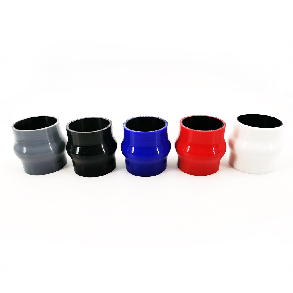 LittleStar2018 2.5" (63mm) ID Black/Red Straight Silicone Coupler Hose With 2x T-Bolt Clamps