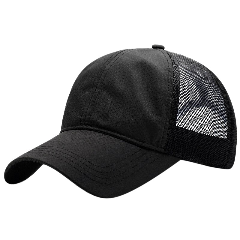 Gorra de béisbol transpirable para hombres y mujeres, sombrero de béisbol de malla lisa, Casual, sombreros para hombres y mujeres, gorro de Hip Hop, sombreros de para exteriores: A1B