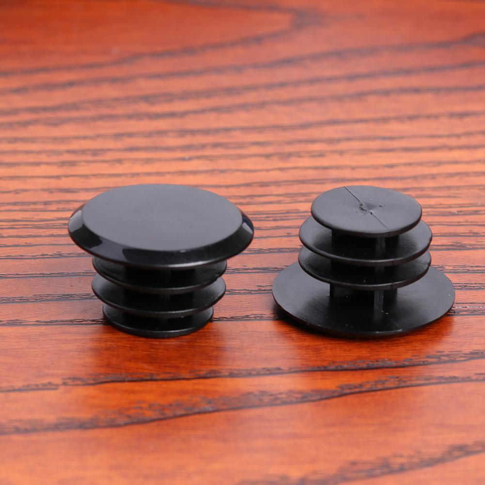 2pcs Bicycle Handlebar Plug Plastic Mountain Road Bike Grips End Cap Covers: black