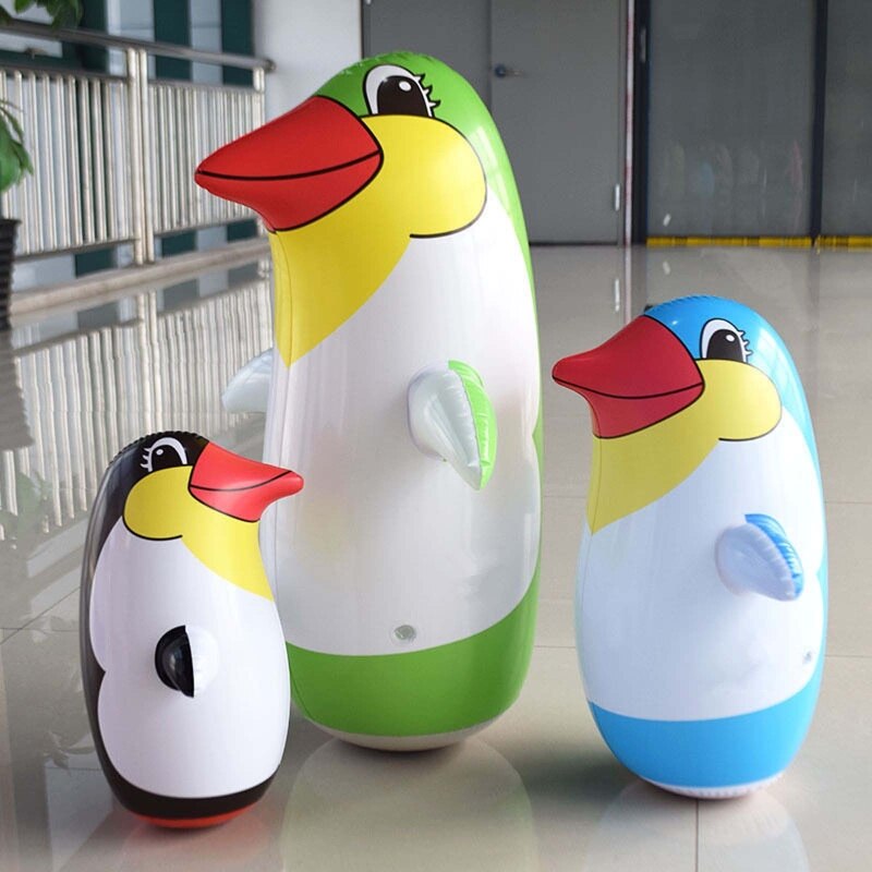 36Cm/45Cm/70Cm Pvc Opblaasbare Speelgoed Creatieve Levensechte Cartoon Pinguïn Tumbler Voor Kinderen Kids zwembad Strand