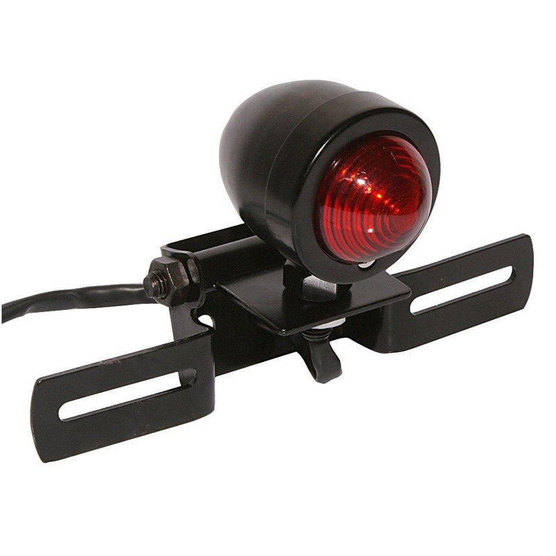 Bullet Motorfiets Achterlicht Stop Tail Lamp Voor Harley Bobber Cafe Racer Custom Rem Motos Lamp + Plaat Voor Suzuki kawasaki