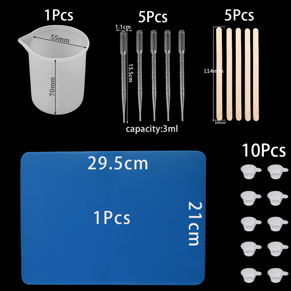 1Set Epoxy Harz, Der Werkzeuge UV Epoxy Harz Casting Machen Schmuck Erkenntnisse Set Messen Tasse Dropper Rühren Stick Werkzeuge: Set15