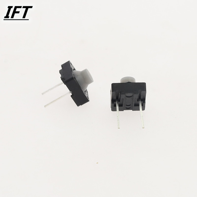 50 stk/parti gratis indkøb 8*8*5.5mm 2 ben  g77 ledende silikone lydløs taktil takt tryk knap mikro switch selv-nulstilling