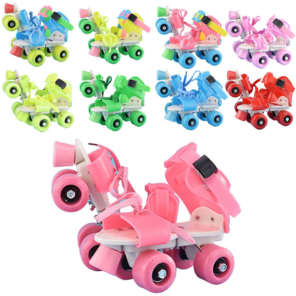 Children Roller Skates Double Row 4 Wheel Skating Shoes Adjustable Size Sliding Slalom Inline Skates Kids Boys Girls