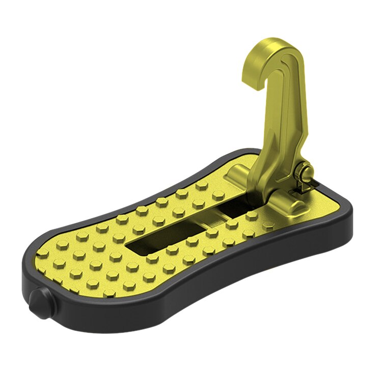 Folding Car Door Step Universal Latch Hook Step Mini Auxiliary Foot Pedal Aluminium Alloy Safety Hammer For Jeep Car Accessories: Yellow