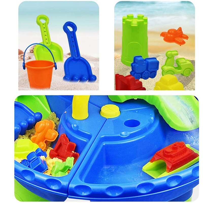 Children&#39;s Beach Toy Set Play Sand Toys Kids Summer Beach Table Baby Water Sand Digging Tools for Seaside Swimming Pool