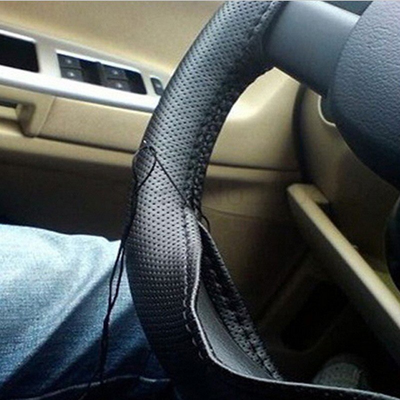 Auto vlecht wiel stuurhoes draad leer 38cm auto voor bmw efficiencydynamics 335d m1 m- zero 545i 530xi x2 x3 m5 m2