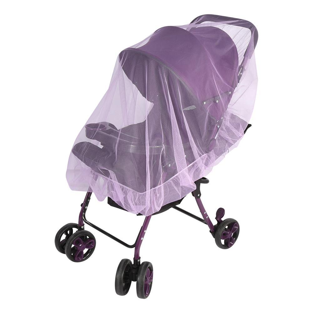 Venda quente carrinho de bebê carrinho de bebê mosquiteiro inseto rede de malha segura berço rede verão bebê carro mosquito net ao ar livre proteger: Purple4