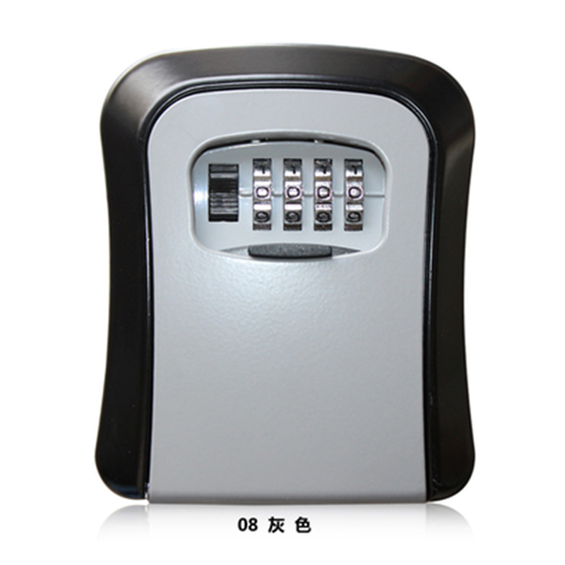 Key Lock Box Wall Mounted Aluminum Alloy Key Safe Box Weatherproof 4 Digit Combination Key Storage Lock Box Indoor Outdoor: black