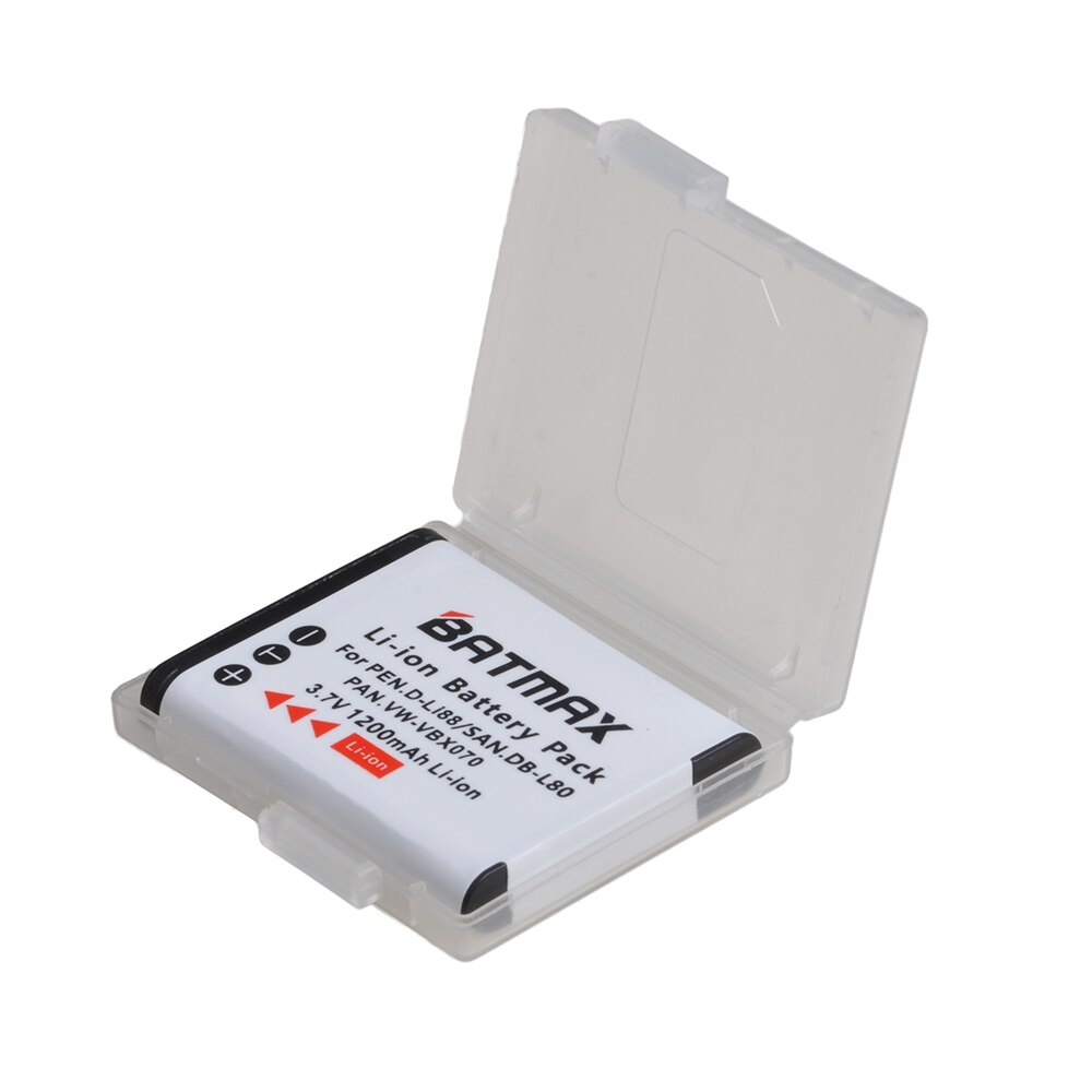 1Pc 1200mAh D-Li88 DLI88 DB-L80 VW-VBX070 Li-ion Battery for Pentax Optio H90 P70 P80 W90 WS80 Cameras Sanyo Xacti DMX-CG11 VP