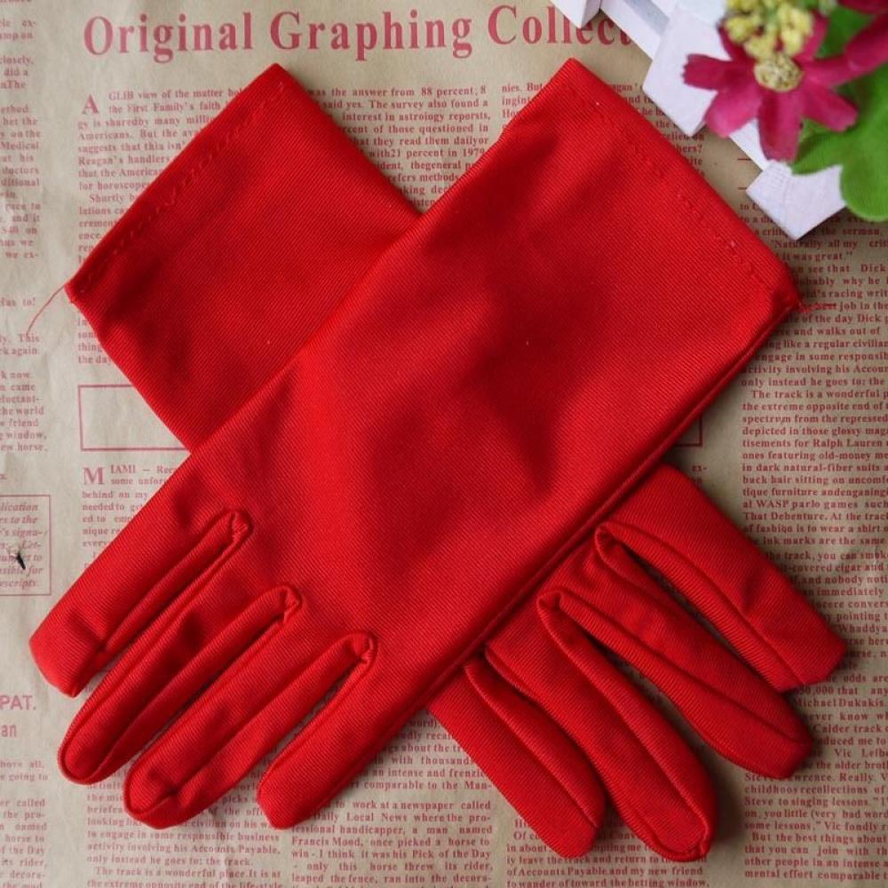 Evening Party Formal Prom Stretch Satin Gloves For Women Thin Stretch Gloves Dance Tight White Jewelry Gloves 5 Colors: red