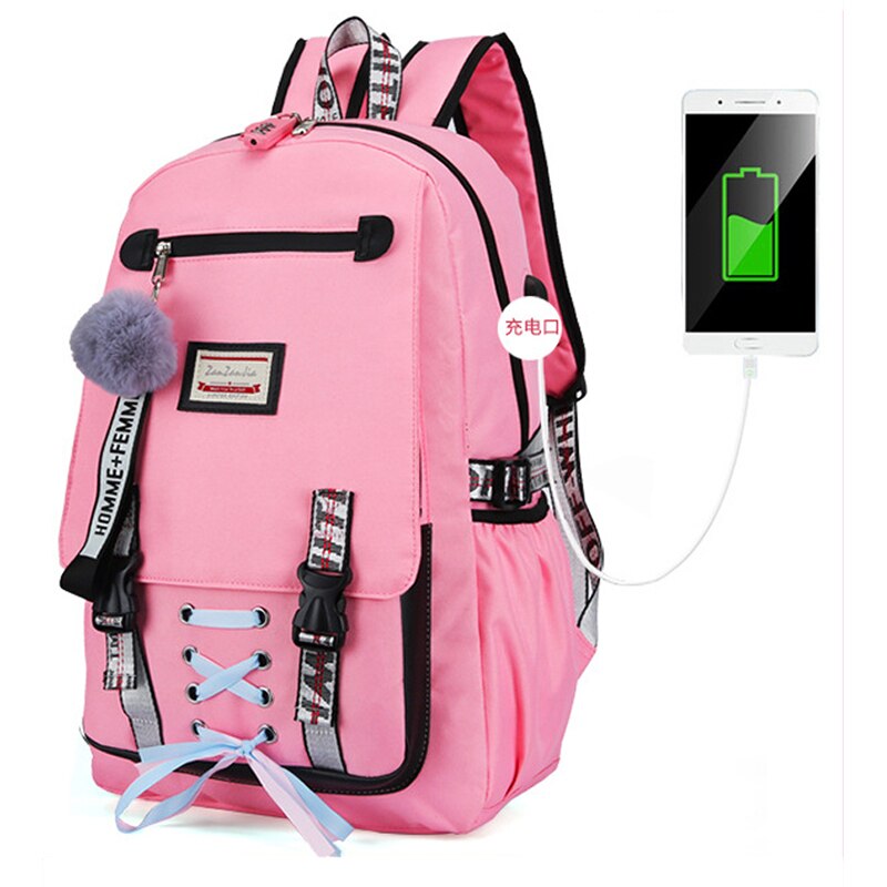 con carga USB, mochila escolar para mujer, bonita mochila escolar, mochila de viaje, para mujeres, adolescentes y niñas