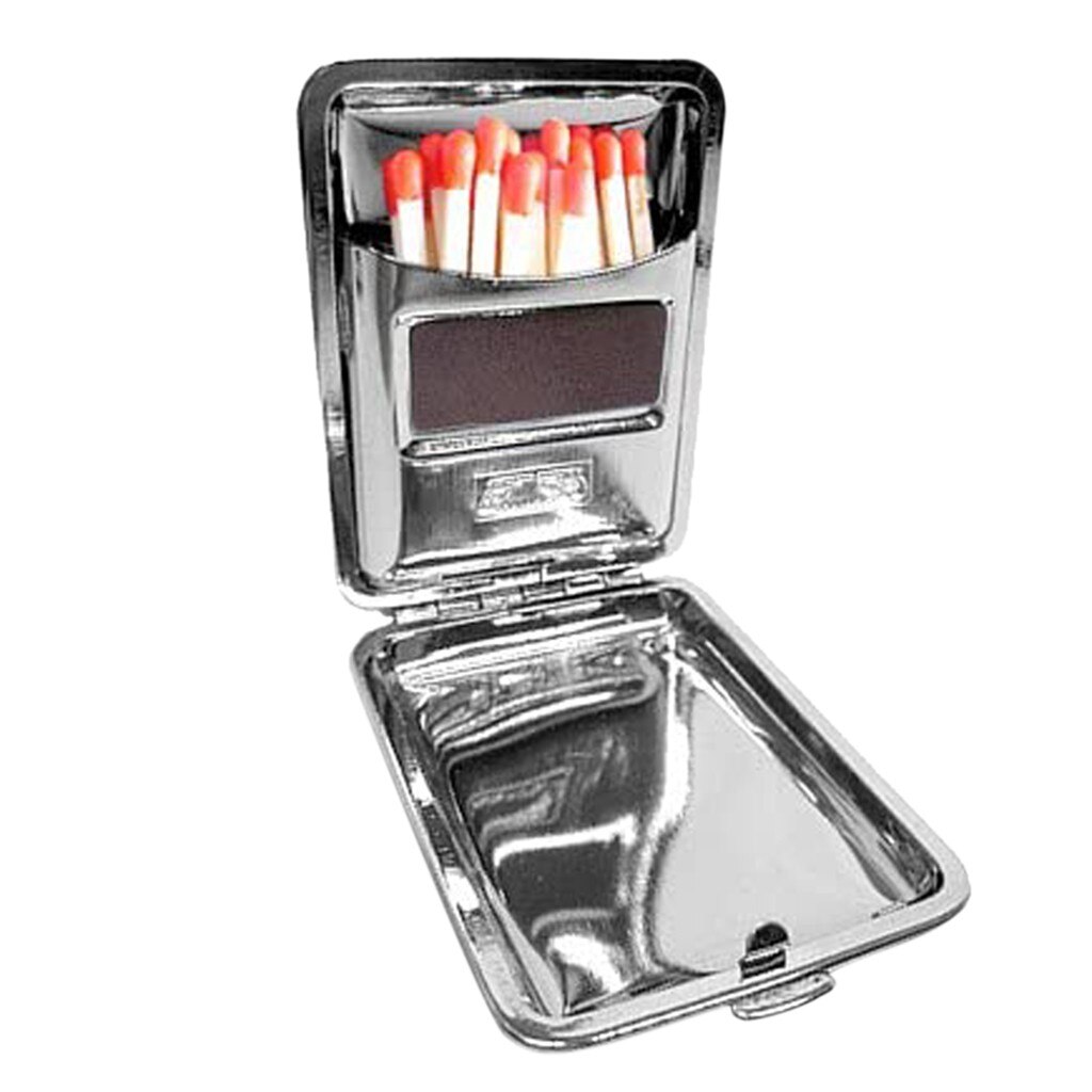 top selling Stainless Steel Matchboxes With Friction Plate To Open And Close With One Button Support